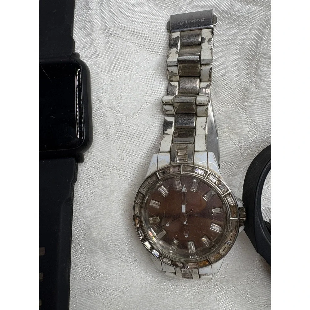 Chronograph Black Dial Brown Leather Strap Watch bundle